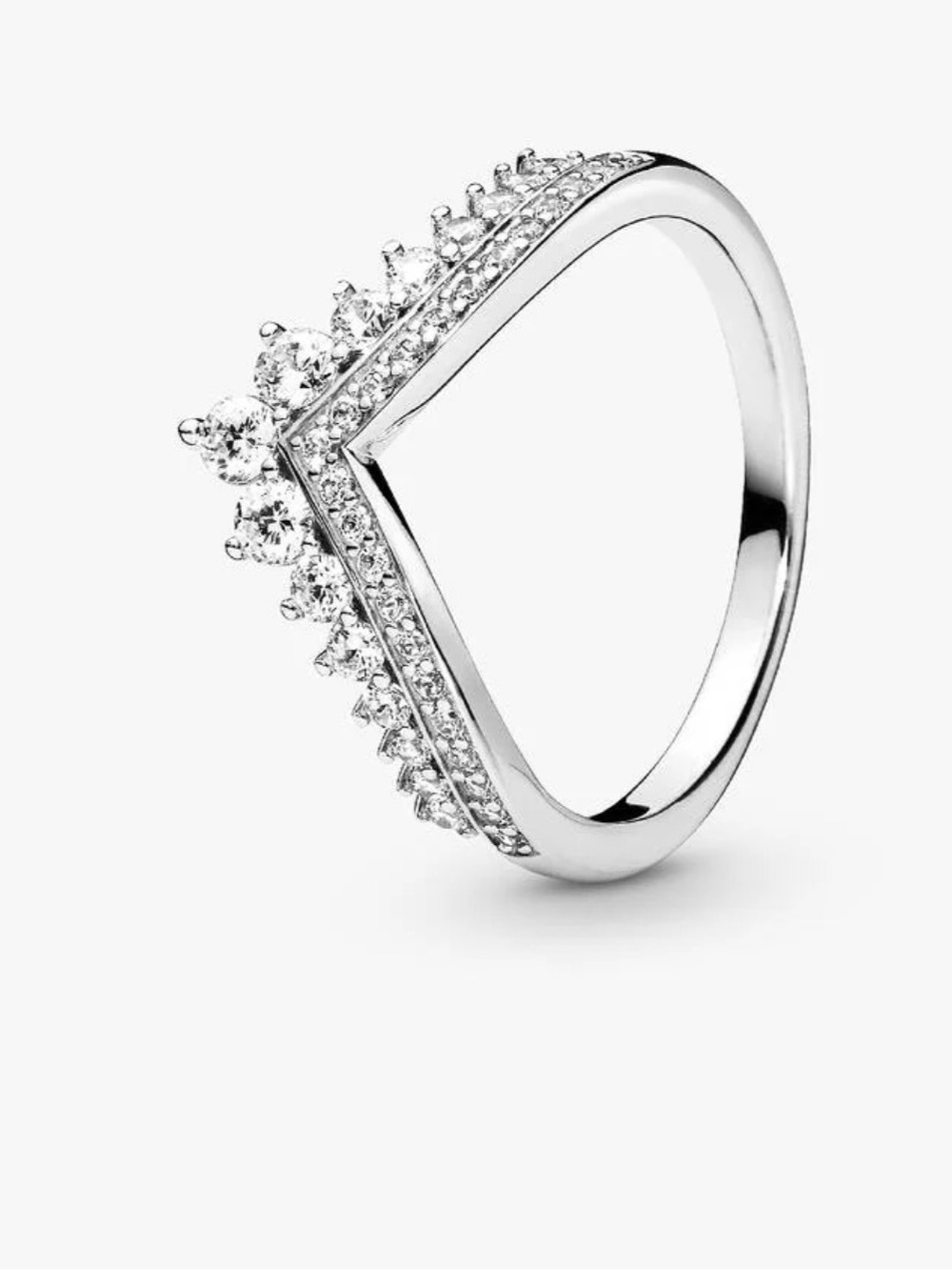 Genuine PANDORA Princess Wishbone Ring; 197736CZ